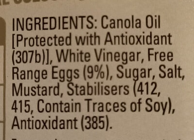 Original mayonnaise - Ingredients