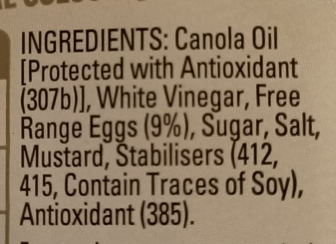 Original mayonnaise - Ingredients
