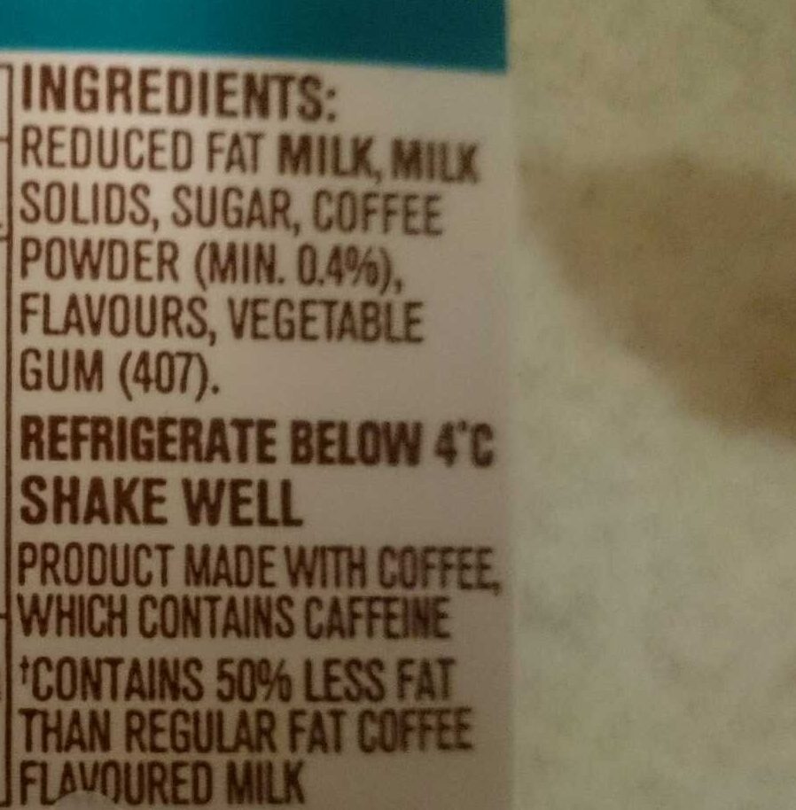 Iced Coffee - Ingredients