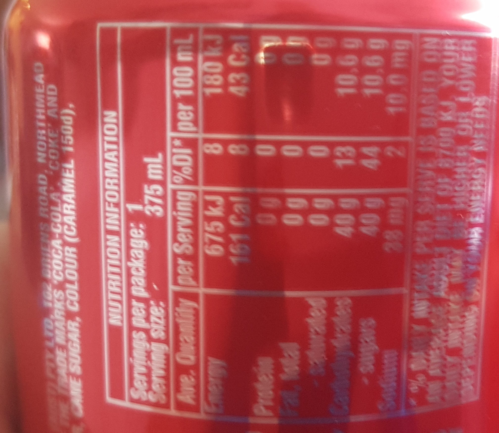 Coca-Cola - Ingredients