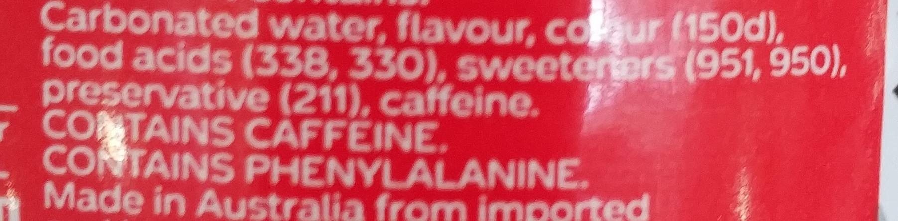 Coca cola Diet - Ingredients