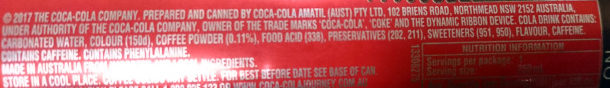 Coca-Cola Plus Coffee - Ingredients
