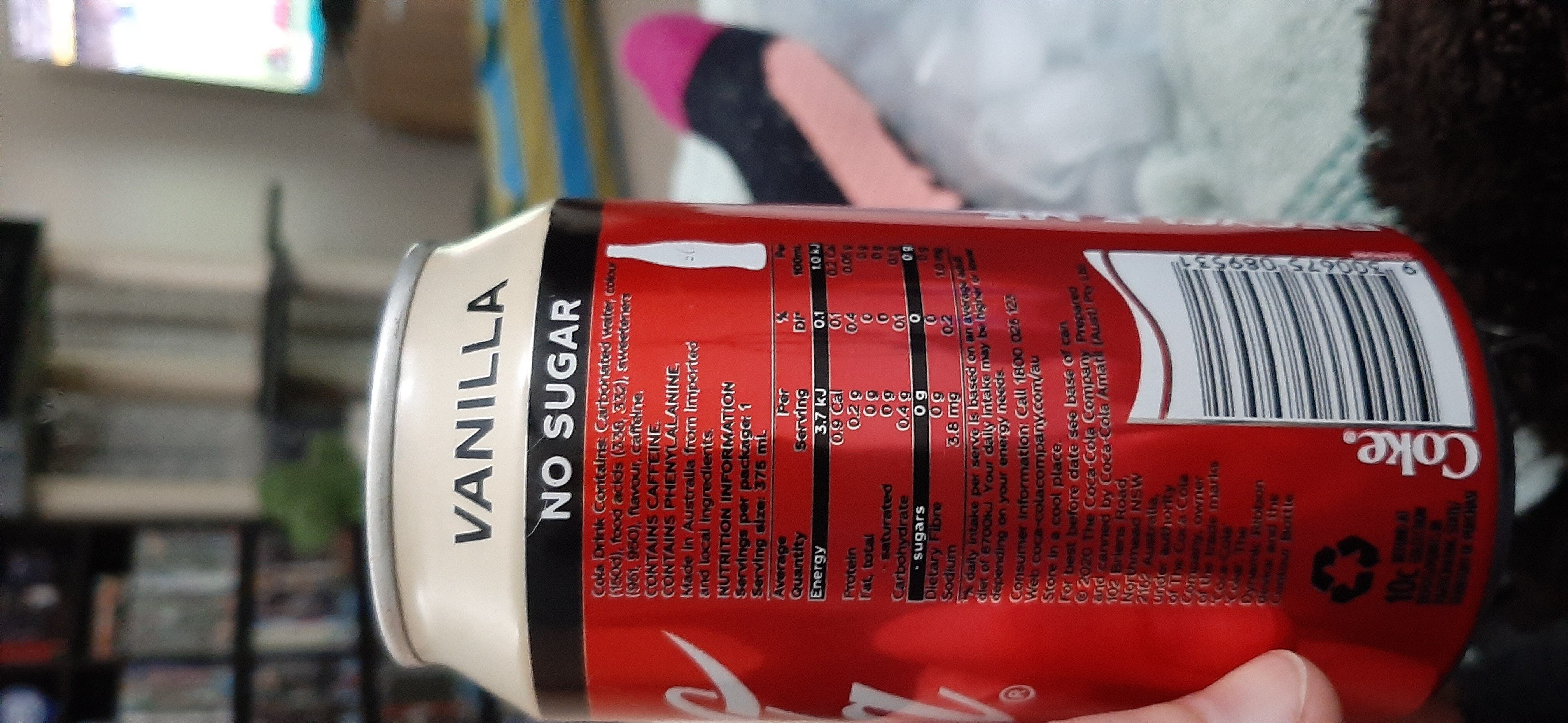 Coke Zero Vanilla - Ingredients