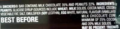 Snickers - Ingredients
