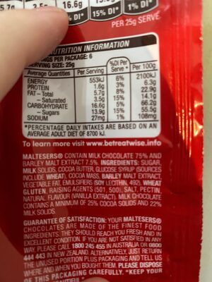 Maltesers Pouch 140G - Ingredients - fr