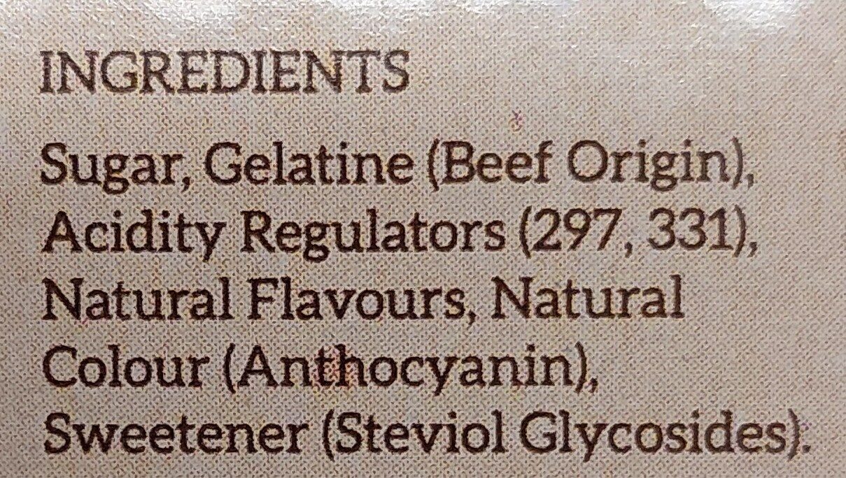 Strawberry flavoured jelly - Ingredients