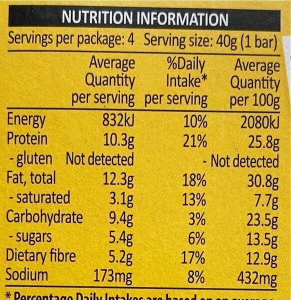 Protein Salted Caramel Nut - Nutrition facts