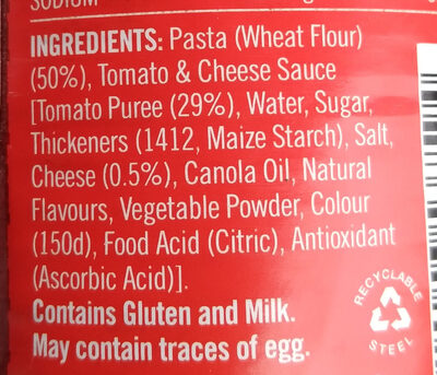 Spaghetti tomato & cheese - Ingredients