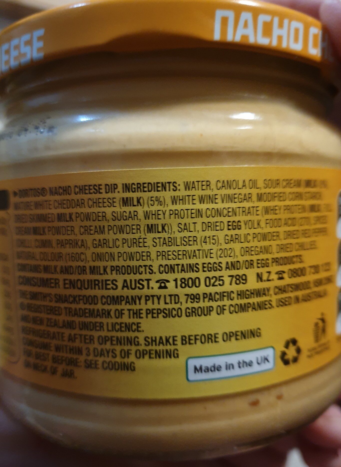 Doritos Nacho Cheese - Ingredients