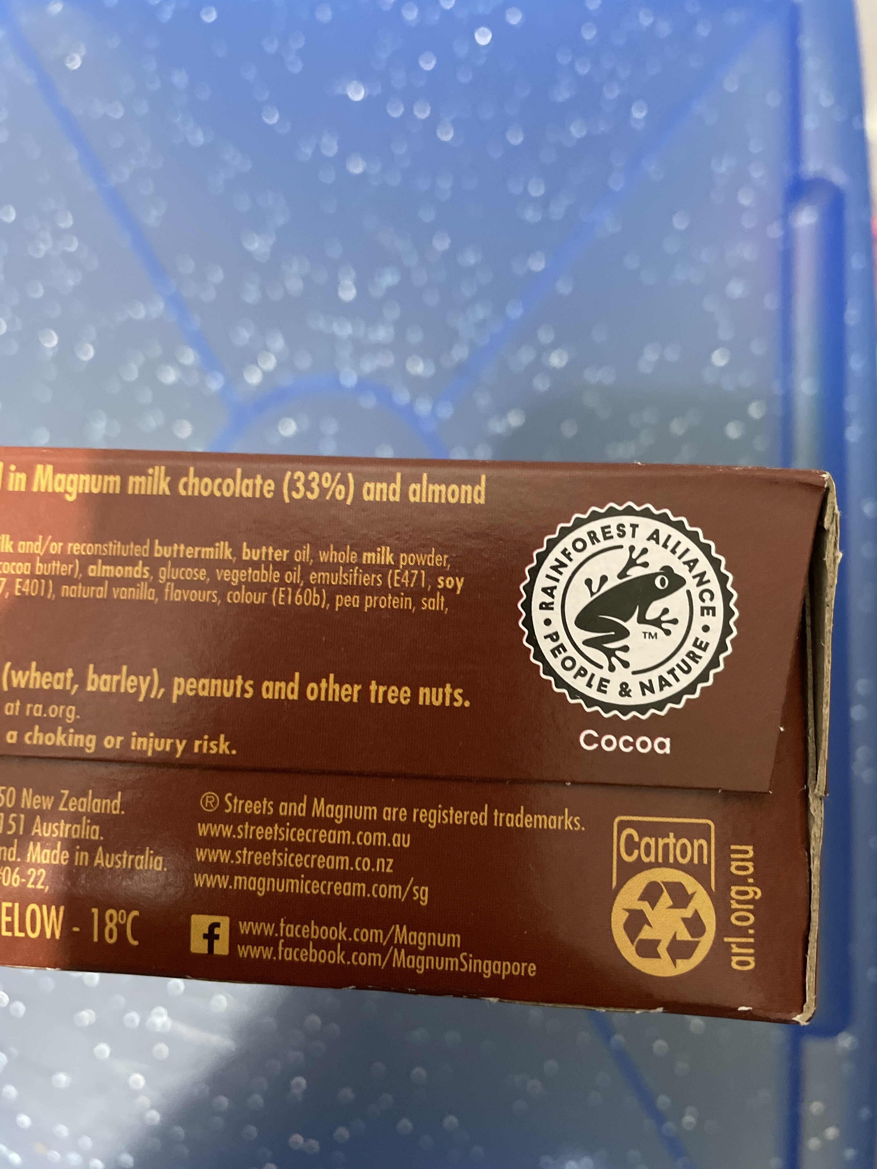 Magnum mini Almond - Recycling instructions and/or packaging information