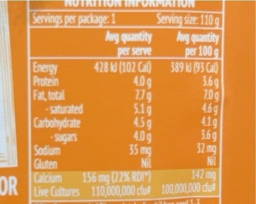 Dairy Kids Tropical - Nutrition facts - fr