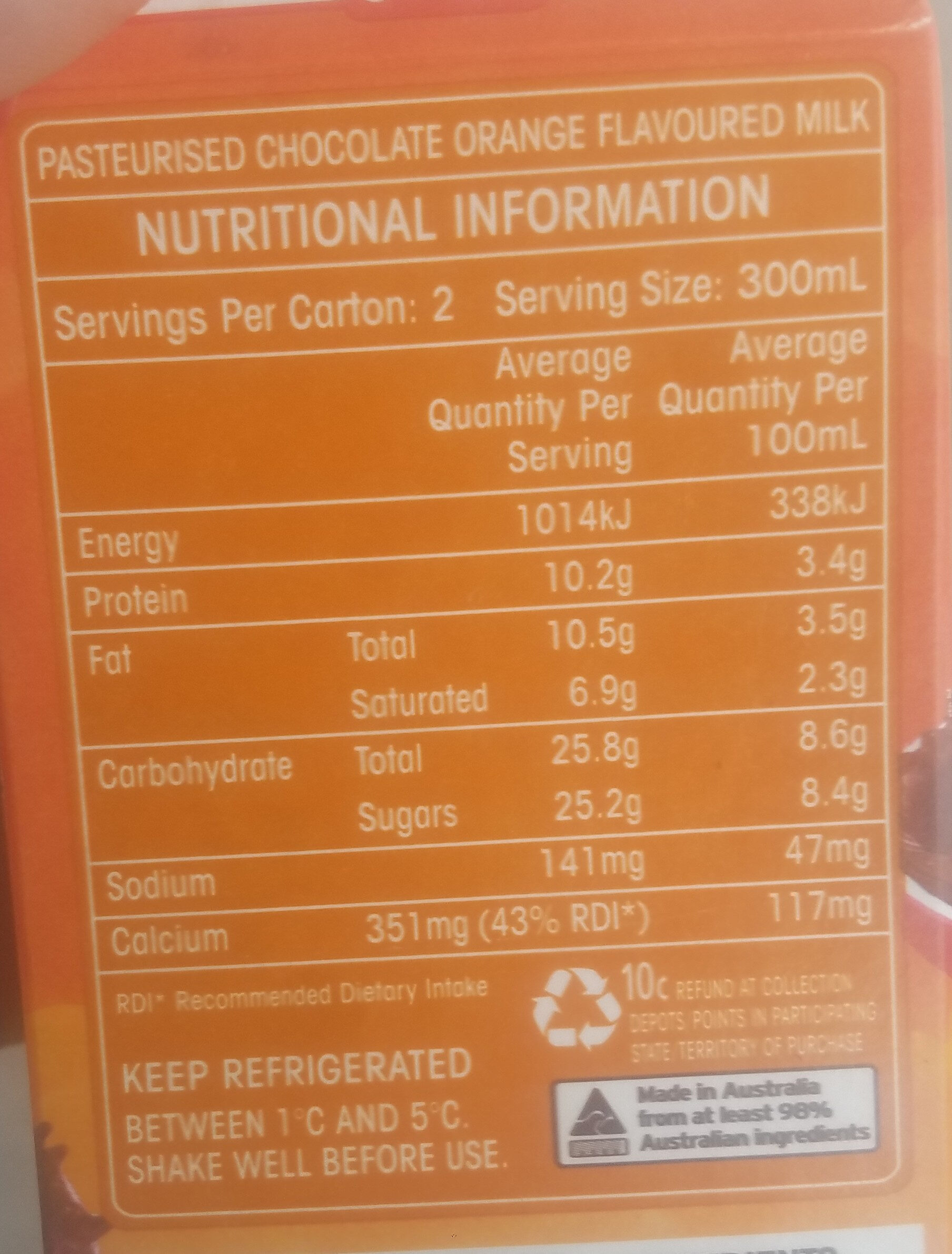 Jaffas - Nutrition facts