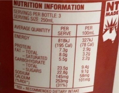 Pauls iced coffee - Nutrition facts