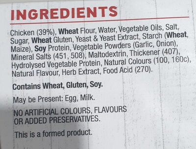 Chicken tenders - Ingredients
