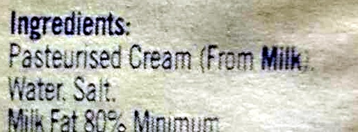 Western star butter - Ingredients