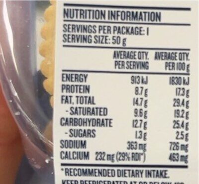 Mainland Cheese and Crackers - Nutrition facts