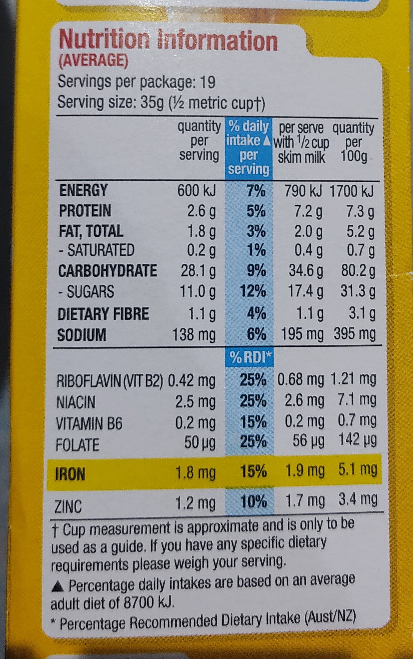 Crunchy Nut Corn Flakes - Nutrition facts