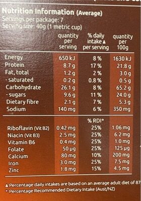 Nutri-Grain - Nutrition facts