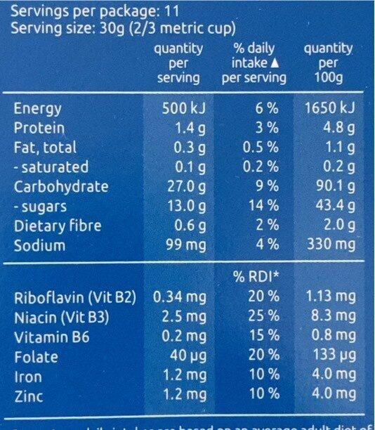 Frosties - Nutrition facts