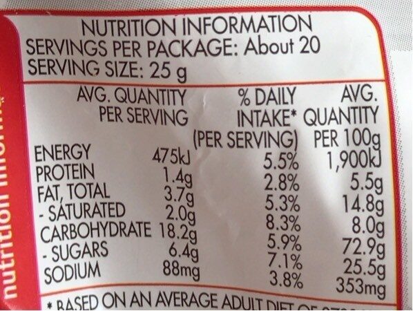 Family assorted - Nutrition facts - fr