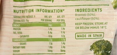 Veggie rice - Nutrition facts