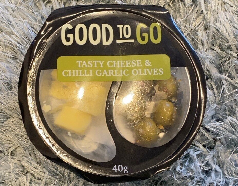 Tasty cheese and chilli garlic olives - Product