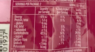 Jasmine rice - Nutrition facts
