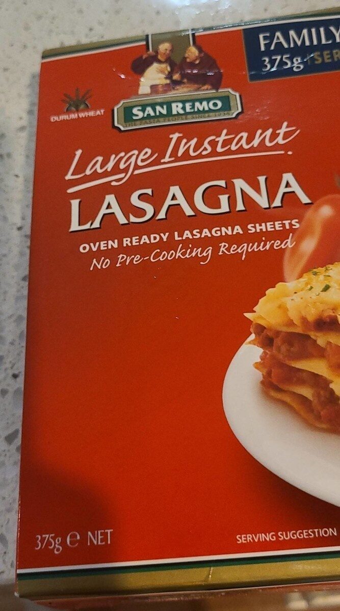 Large instant lasagna - Product