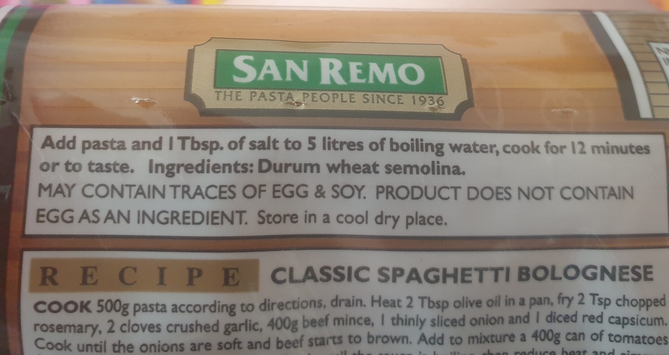 Spaghetti #5 - Ingredients
