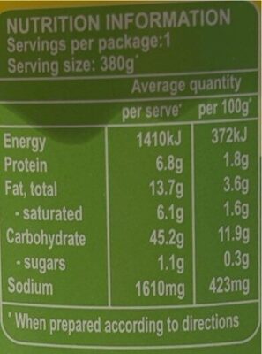 Noodles Chicken Flavour - Nutrition facts