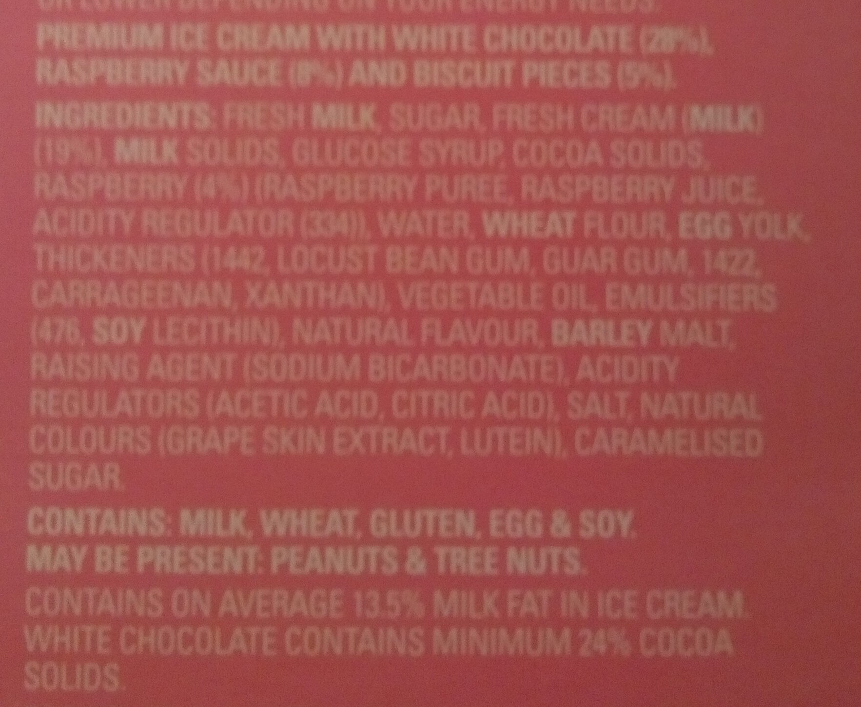 Raspberry Shortbread Ice Cream - Ingredients