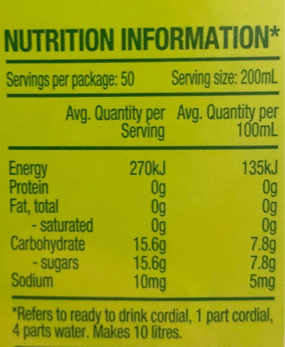 Morning Fresh - Nutrition facts
