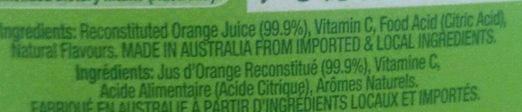 Orange Juice - Ingredients - fr