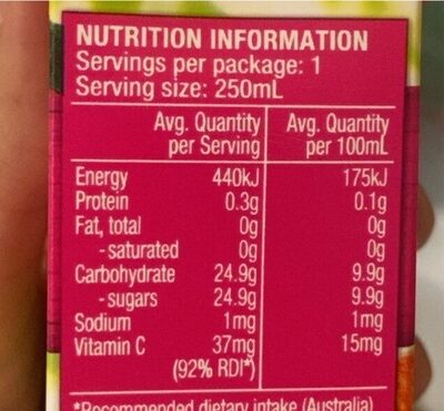 Golden Circle Summer Berries - Nutrition facts