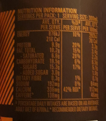 Cold Brew Strong Latte - Nutrition facts