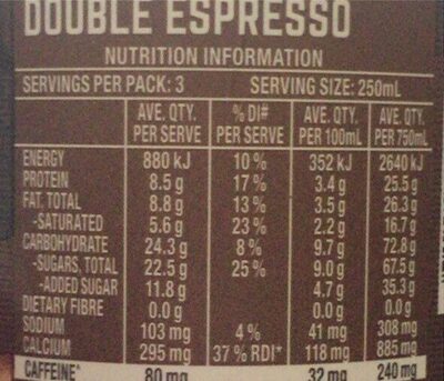 Double Espresso - Nutrition facts