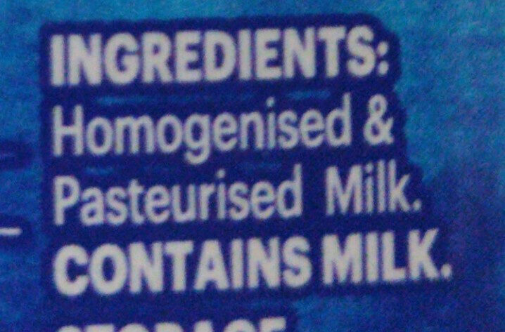 Full cream milk - Ingredients