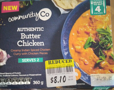 Calories in Community Co Authentic Butter Chicken