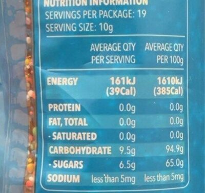 100s & 1000s - Nutrition facts