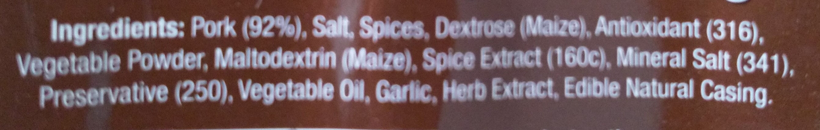 Chorizo - Ingredients
