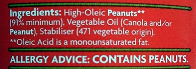 Peanut Butter Crunchy - No added Salt - Ingredients