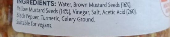 Wholegrain mustard - Ingredients