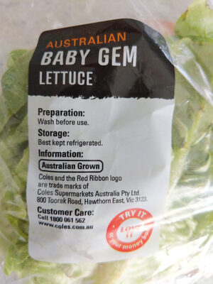 Australian Baby Gem Lettuce - Ingredients