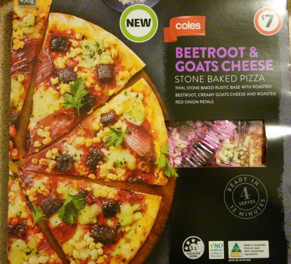Coles Beetroot & Goats Cheese Stone Baked Pizza - Product