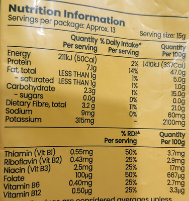 Nutritional yeast flakes - Nutrition facts