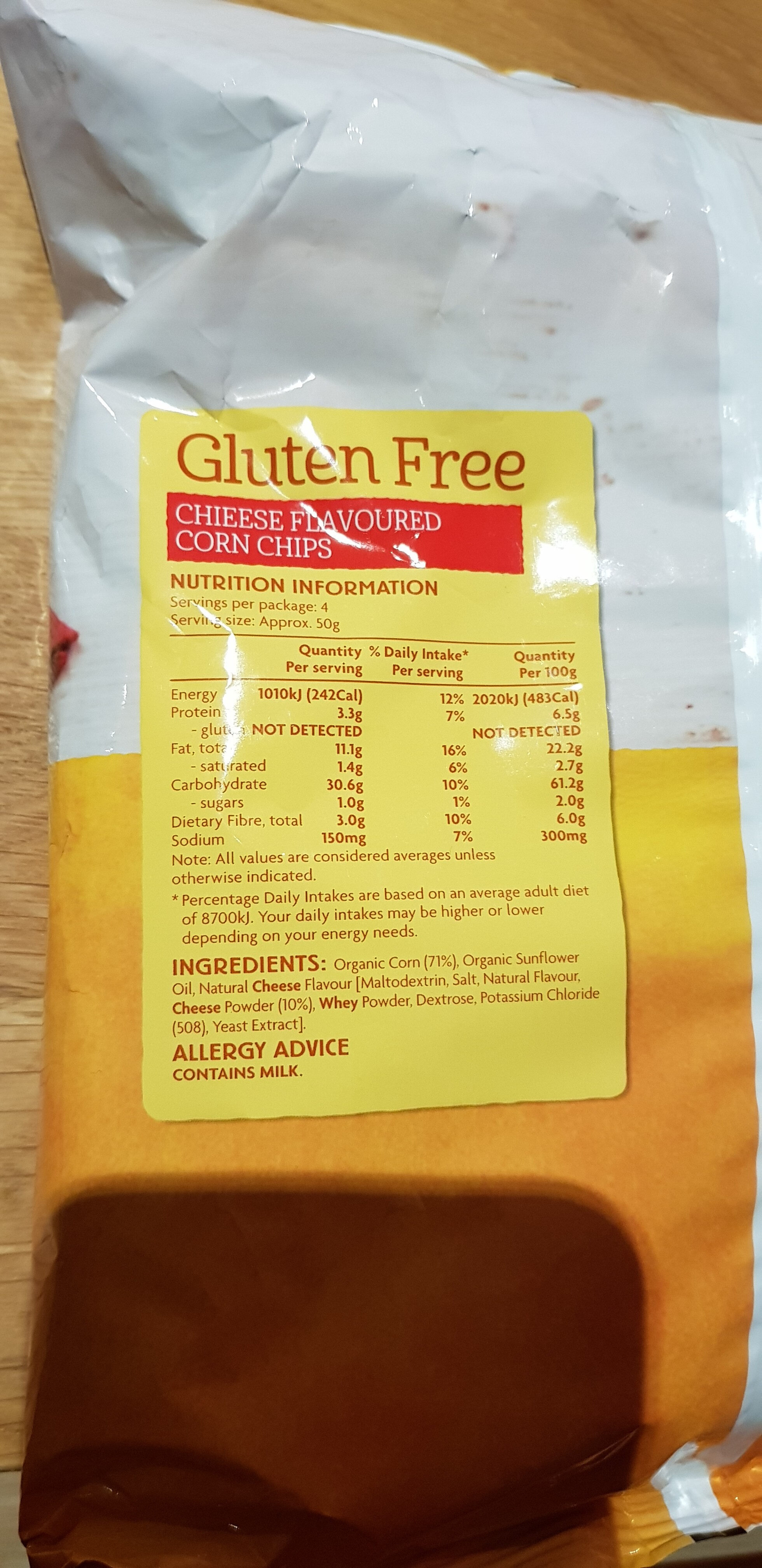 Cheese corn chips - Ingredients
