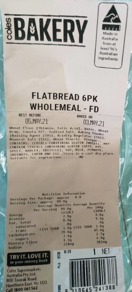 Flatbread wholemeal - Product
