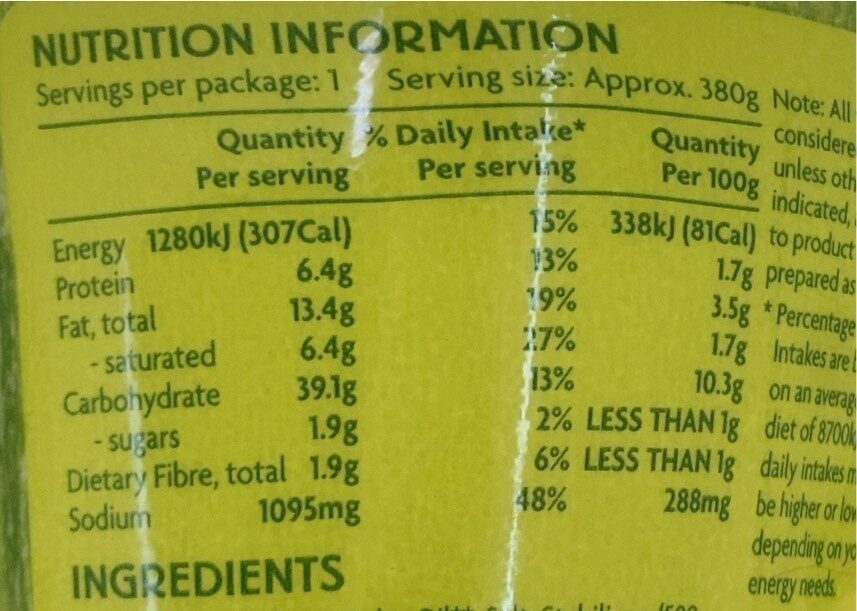 Chicken Flavoured Instant Noodles - Nutrition facts
