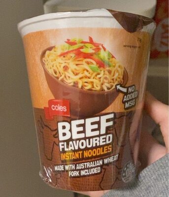 Calories in Coles Beef Flavoured Instant Noodles