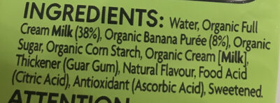 Organic Banana Custard - Ingredienser - en